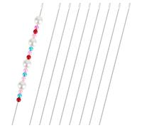 CALLARON Aiguilles à Perles en Acier Inoxydable Ouvertes 0,5 Mm Lot de 10 Outil de Fabrication Artisanale pour Enfiler Perles, Bracelets et Colliers Diy, Compatible Bijoux Fait Main