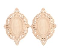 CALLARON Appliques en Bois Sculpté 3D Lot de 2 Pièces Autocollants pour Meubles Décorations d'Armoire Style Diamant pour Décoration Intérieure