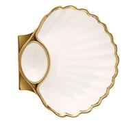 CALLARON Assiette à Raviolis de Coquille Plateau en Céramique Blanche pour Frites, Restauration Repas à Domicile