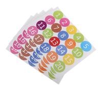 CALLARON Autocollants Chiffres Ronds Colorés Imperméables en Pvc, 5 Feuilles Numérotées 1-20, Auto-adhésifs et Amovibles, Étiquettes Numéros de Maison pour Décoration Murale Chambre