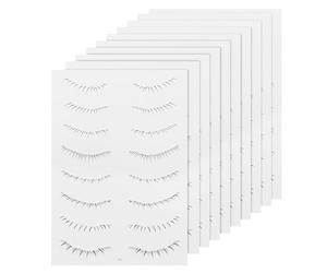 CALLARON Autocollants de Tatouage Temporaire pour Cils Inférieurs Noirs, Haute Adhérence et Fusion, 10 Feuilles en Papier Tatouage Pet, pour Mariage et Scène