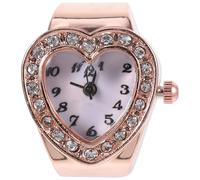 CALLARON Bague Montre Femme Cœur Doré Bijoux Inoxydable Élégant Bracelet Anneau Élastique Cadeau Amoureux
