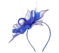 CALLARON Bandeau Bibi Bleu pour Femme Chapeau Maille pour Banquet ou Thé Coiffe de Mariage Accessoire de Cheveux Style Victorien Décoration de Carnaval