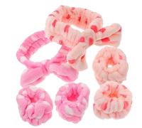 CALLARON Bandeau de Lavage Visage 6Pcs Bandeau en Peluche Nœud Élastique pour Filles Confortable Spa Poignets