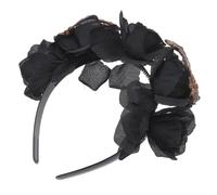 CALLARON Bandeau Fantôme Décorations Casque Gothique Accessoires De Crâne Pour Femmes Squelette Mort Têtes De Crânes D'halloween Roman Bandeau Faire La Fête Faux Os Floral Black En Tissu