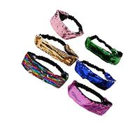 CALLARON Bandeaux pour Cheveux Couleur Aléatoire et Différentes Occasions Usage Quotidien Lot de 6 à Paillettes Décoratifs en Tissu, Élégants et Élastiques Femme