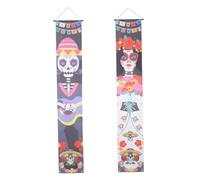 CALLARON Bannière Halloween Décorative en Polyester Réutilisable pour Porche D'entrée, Décorations Extérieures Colorées pour Fête et Fond Photo Original