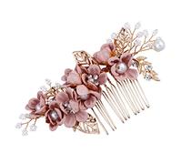 CALLARON Barrette à Cheveux De Mariage Avec Perles Et Fleurs Accessoires Pour Cheveux De Demoiselle Honneur Ou Mariée Coiffe De Mariée