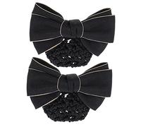 CALLARON Barrette Filet à Cheveux Noire Classique 2 Pièces Serrage-tête à Pinces à Cheveux Coiffe Couvre-chignon Pour Femme Accessoire Usage Quotidien