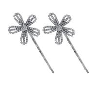 CALLARON Barrettes à Cheveux Fleurs en Cristaux Argentées 2 Pièces en Alliage Design Unique pour Soirée et École, Accessoires Élégants pour Sublimer Toutes Coiffures