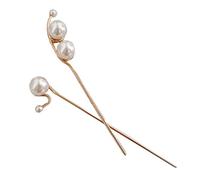 CALLARON Bâtonnets à Cheveux en Perles Lot de 2 Métal Nacré Petit Format Élégants Femmes Coiffure Mariage Soirée Quotidien