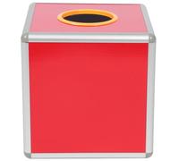 CALLARON Boîte à Billets de Tombola Lisse et Finition Soignée en Alliage D'aluminium et Acrylique Rouge Lisse et Finition Soignée pour Fêtes et Collectes de Dons