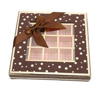CALLARON Boîte à Cases Noire pour Truffes et Assortiment Coffret Cadeau Saint Valentin avec Fenêtre pour et Biscuits Cadeau Romantique et Professionnel