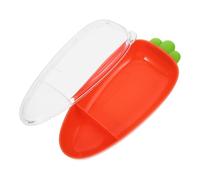 CALLARON Boîte à Goûter Transparente à 2 Compartiments en Abs avec Couvercle Hermétique, Boîte de Conservation des Aliments Orange, pour Fruits, Collations et Rangement au Réfrigérateur,