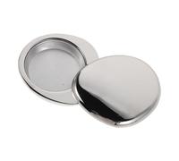 CALLARON Boîte à Onguent Finition Argentée Électrolytique Solide en Alliage D'aluminium avec Couvercle Rotatif Fond en Aluminium et Fermeture Hermétique, Légère et Solide pour Voyages