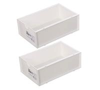 CALLARON Boîte De 2 Pièces boîte de rangement à tiroir poubelle tiroirs de boîtes de rangement petit conteneur de stockage avec tiroirs conteneur à pp blanche