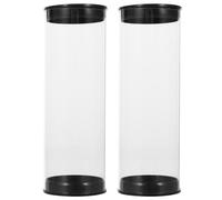 CALLARON Boîte de Présentation pour Balle de Golf Noire, Lot de 2, PVC | Design Transparent, Usage Maison et Vitrine, Tube Pratique, Finition Soignée
