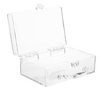 CALLARON Boîte de Rangement Compacte en PS avec Verrou et Poignée, Boîte Multifonction Transparente pour Cosmétiques et Accessoires de Bureau ou Salle de Bain