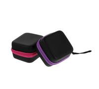 CALLARON Boîte De Rangement pour Huiles Essentielles 7-8 Compartiments 5ml Antichoc Eva Portable pour Voyageurs Et Utilisateurs Cosmétiques Fermeture Éclair Colorée Rose Et Violet