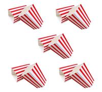 CALLARON Boîtes à Popcorn Classique et Pratique Lot de 10 Motif Rayé en Papier Rouge Récipient à Popcorn et pour Soirées Cinéma Fêtes
