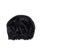 CALLARON Bonnet de Nuit en Satin Double, Cordon, en Dacron Noir | Bord Élastique Plupart des Têtes, Aide à Garder L’humidité, Coiffure Nette au Sommeil