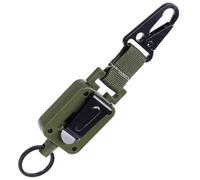 CALLARON Boucle Rétractable Haute Résistance en Fil D'acier Ruban Tressé Militaire Vert, Porte-clés Multifonction pour Pêche, Alpinisme et Usage Extérieur, Mousqueton Porte-badge Pratique