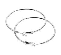 CALLARON Boucles D’oreilles Créoles Argenté Légères Rondes Grandes pour Femmes, Bijoux Mode Soirée Mariage, Diamètre 5 Cm, Design Fin Surdimensionné