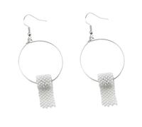 CALLARON Boucles d'Oreilles Pendantes en Papier Roulé 3D Paire Féminine avec Pendentif Argentée Création Originale Résistante à la Décoloration Accessoire Mode pour Sorties et Usage