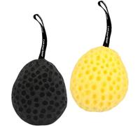 CALLARON Boule de Bain Exfoliante Corps en Éponge Douce à Texture Nid D'abeille Unique Ruban pour Suspendre, Lot de 2 Pièces pour Usage Salle de Bain