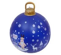 CALLARON Boule de Noël Gonflable Géante en PVC Bleu, Surface Étanche Impression Vive, Facile à Gonfler et Dégonfler pour Décoration Extérieure de Jardin