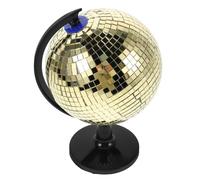 CALLARON Boule Disco Dorée à Facettes Rotative 15 Cm en Résine avec Effet Miroir pour Décoration de Bureau et Maison, Boule Disco Lumineuse Tournante pour Événements et Fêtes