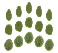 CALLARON Boules Décoratives Aquarium 15 Pièces Pierres Fausses Mousse Simulée pour Décoration de Jardin Extérieur et Terrariums Micro-Paysage
