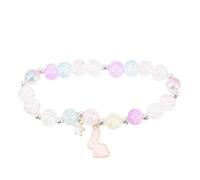 CALLARON Bracelet à Breloques Lapin pour Filles, Perles de Cristal Colorées, Taille Petite, Présent D’amitié pour Anniversaire et Pâques, Bijou pour Garçon et Filles