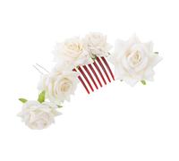 CALLARON Broche rose blanche et clips décoratifs en métal et plastique, accessoires coiffure pour demoiselles d'honneur, adaptés aux mariages et événements festifs