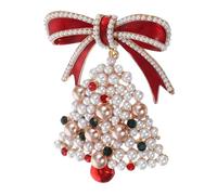 CALLARON Broche Vintage Alliage avec Nœud Clochettes et pour Femme Épingle Double Usage pour Cardigan et Écharpe Accessoire Hivernal Élégant et Cadeau Festif