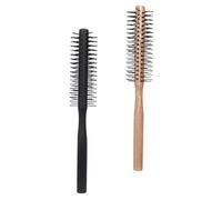 CALLARON Brosse à Cheveux Bouclés En Bois 2 Pièces Petite Brosse Ronde Poils En Nylon Pour Femmes Démêlante Adaptée Cheveux Épais Coiffage Et Séchage Maison