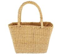 CALLARON Cabas Tressé Paille Naturelle de Plage avec Anse pour Femme Panier Pique- Rustique