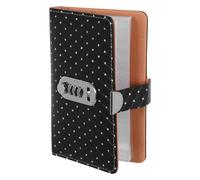 CALLARON Carnet D'épargne à Code Secret 100 Enveloppes, Porte-monnaie Verrouillable en Pu Orné de Strass, Format Compact Noir Profond, Organiseur Budget pour Gestion D'argent Liquide