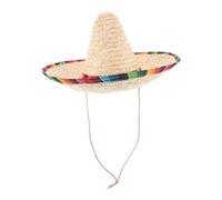 CALLARON Chapeau Sombrero Mexicain Beige avec Ruban pour Femmes Accessoire de Fête Paille pour Carnaval et Thème Mexicain Diamètre