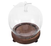 CALLARON Cloche en Verre avec Socle en Bois pour Décoration Solide, Protection de Figurines et Fleurs, pour Mariage et Fête, Dôme Vitré Décoratif Polyvalent