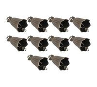 CALLARON Clochettes en Fer Vintage 10 Pièces, Pendentifs Suspendus pour Décoration Maison et Carillons DIY, Style Rétro Bronze Poli, Dimensions 3,7X2,3 CM, pour Noël