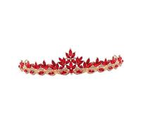 CALLARON coiffure de mariage accessoires de cheveux couvre-chef de couronne de strass de mariage couronne de femme de coiffe de ne de strass de Alliage rouge