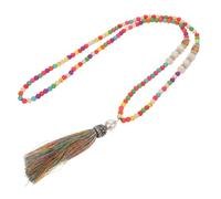 CALLARON Collier De Perles Bohème Femme Avec Pendentif Pompon Chaîne Longue Et Design Coloré Pour Tenues Décontractées