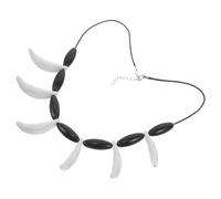 CALLARON Collier Forme De Dent Avec Perles Résine Ajustable Pour Déguisement Homme Préhistorique Cosplay Et Halloween
