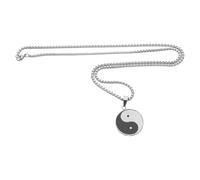 CALLARON Collier Homme Acier Inoxydable Noir Et Blanc Avec Pendentif Yin Yang Bijou De Protection Spirituelle Et Symbole Chinois