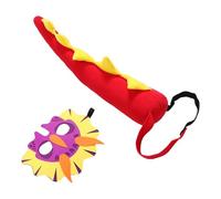 CALLARON Costume Dinosaure pour Garçon Fille Ensemble de Masque et Queue Tricératops pour Fête Anniversaire Accessoires de Cosplay et Jeux de Rôle
