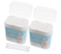 CALLARON Cotons-Tiges Bébé 400 Cotons-Tiges Tête Ronde Spirale Nettoyage Hygiène Oreilles et Nez Poignée en Papier Résistante Usage Quotidien