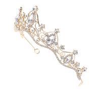 CALLARON Couronne de diamant baroque coiffure cheveux de mariage bandeau de diadème décor bande de cheveux de la mariée casque de mariée bandeau diadème Alliage de zinc