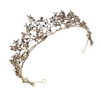 CALLARON Couronne De Mariage Baroque Noire Ornée De Pierres Précieuses Taille Unique Pour Femmes Adulte Soirée Bal Cérémonie