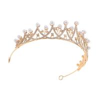 CALLARON Couronne de mariage de la princesse casque diadème princesse Couronne de strass Headswear de mariage en cristal Accessoires de cheveux Golden